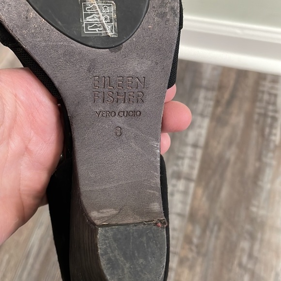 Eileen Fisher Bailey d’Orsay Black Suede Heels - Picture 6 of 7